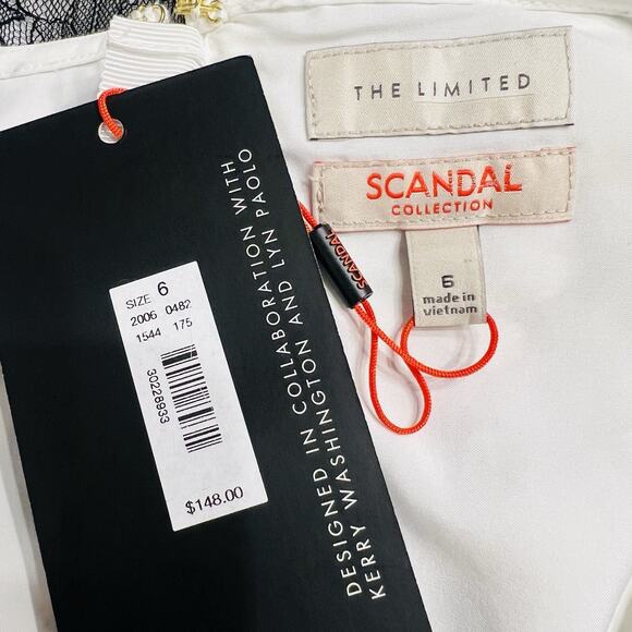 The Limited Scandal Collection Dress 6 Lace Black White Fitted NWT (A0126) - Picture 7 of 7